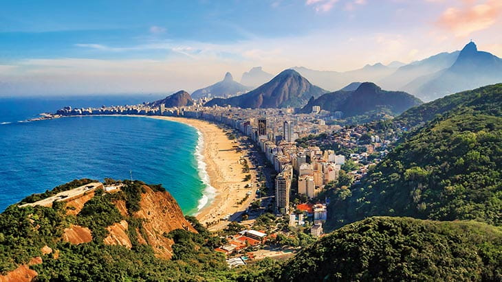 Copacabana Beach and Ipanema beach in Rio de Janeiro, Brazil